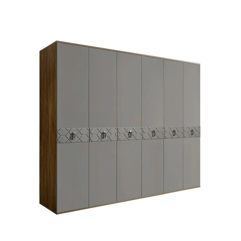 Шкаф 6-ти дв. Bogemia Woodline Fa (Серый/Хром) БМШ2/6(Fa)