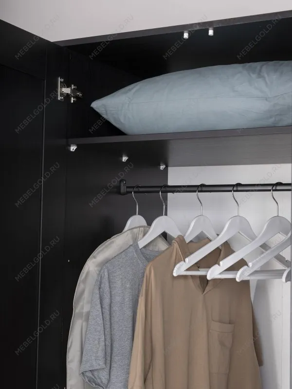 Шкаф Сириус, 4 двери и 1 ящик, 156х59х220 см, черно-коричневый, дуб венге | изображение 3