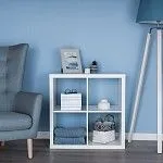 КАЛЛАКС / ФОРА Стеллаж ИКЕА / IKEA 4, квадратной формы с четырьми открытыми ячейками, тамбурат, цвет белый | изображение 4