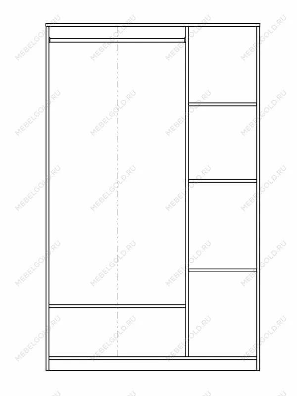 Шкаф Сириус, 3 двери и 1 ящик, 117х50х190 см, с зеркалом, дуб сонома | изображение 13