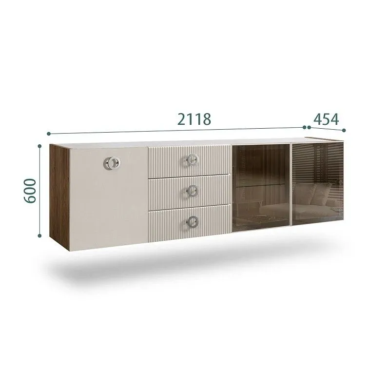 Комод 2.1м Bogemia Woodline Fly Fi (Шелк) (Novabuk/Хром) БМКМ-5[5][10]