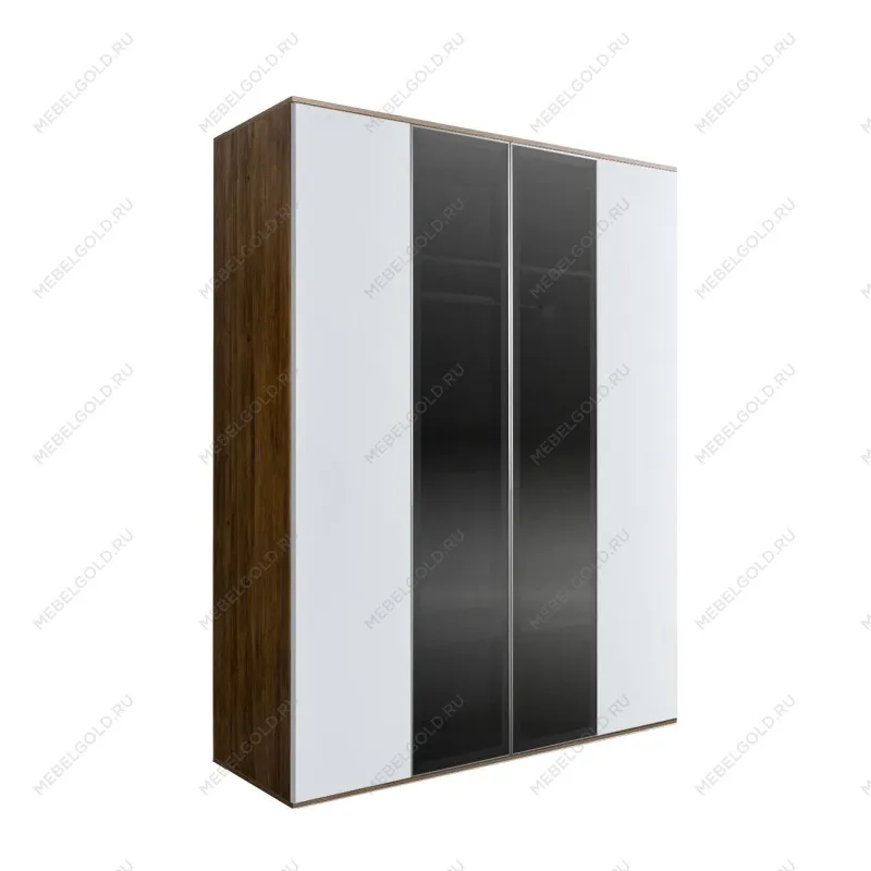 Шкаф 4-х дв. Bogemia Woodline Air (Белый/Серебро) БМШ2/42(2)