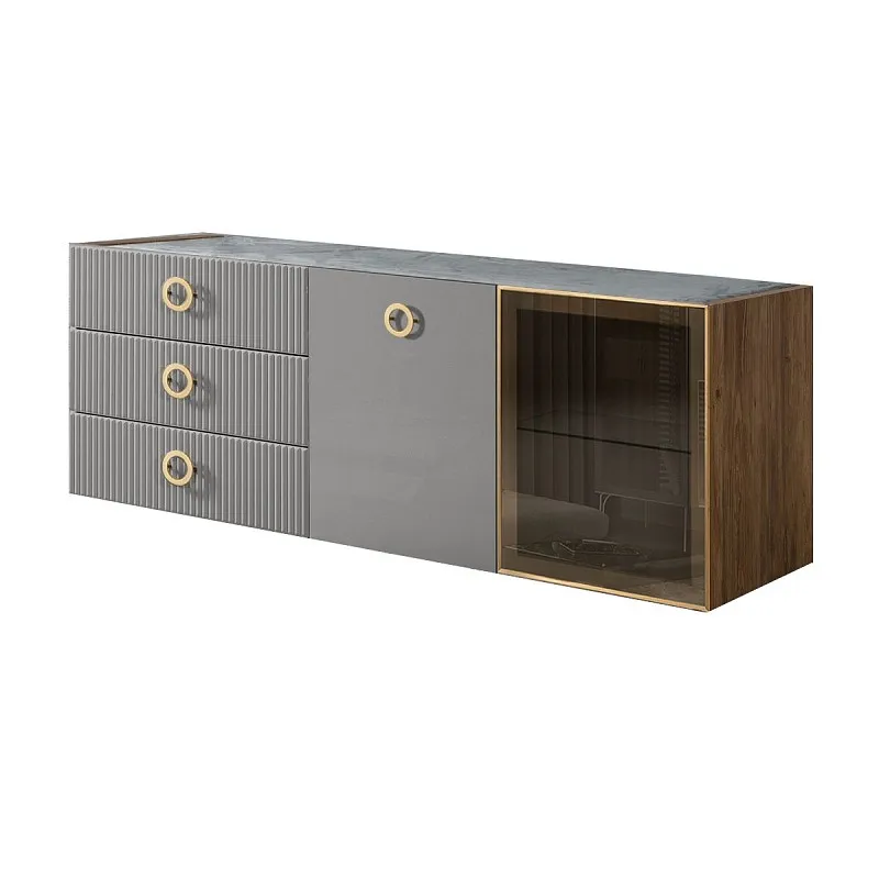 Комод 1.6м Bogemia Woodline Fly Fi (Серый) (Novabuk/Золото) БМКМ-4[5][10]