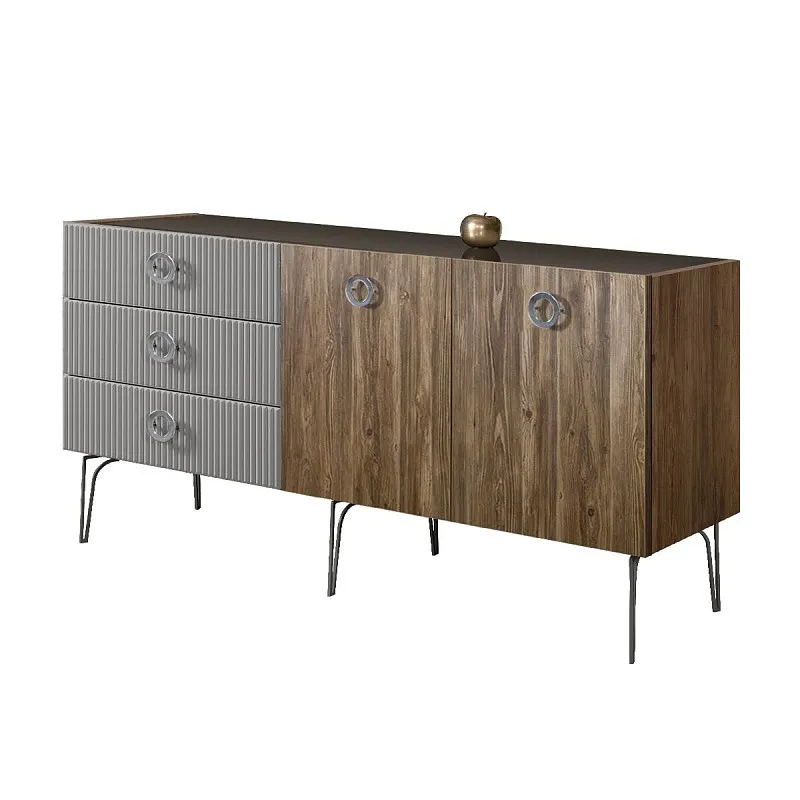 Комод 1.6м Bogemia Woodline Wood Fi (Серый) (Lakobel/Хром) БМКМ-4