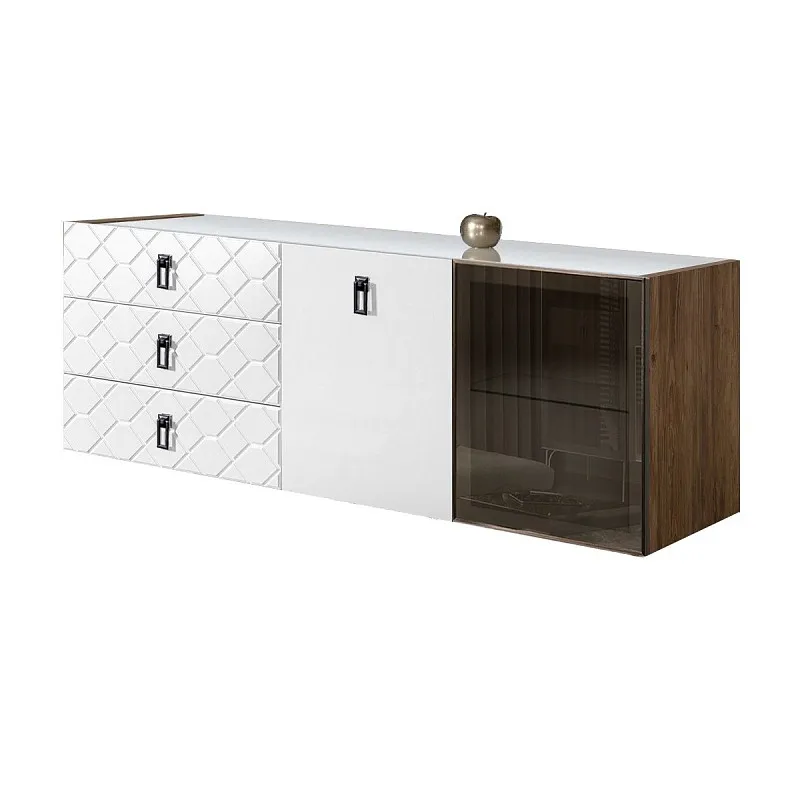 Комод 1.6м Bogemia Woodline Fly Fa (Белый) (Lakobel/Черный) БМКМ-4[5][10]