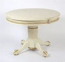 Стол круглый Милорд-110 (ноги Азия/слоновая кость 1013 + патина золото)