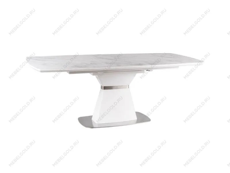 Стол обеденный SIGNAL SATURN II 160 (белый мрамор/белый мат)