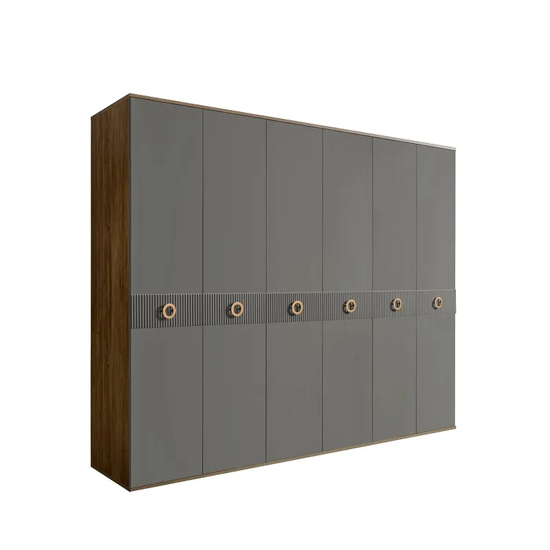 Шкаф 6-ти дв. Bogemia Woodline Fi (Серый/Золото) БМШ2/6(Fi)