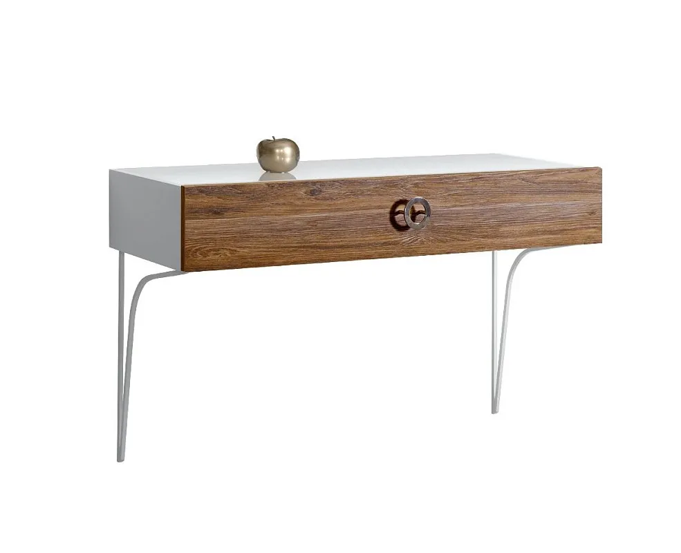Стол туалетный (консоль) Bogemia Wood Fi (Белый) (Lakobel/Хром) БМСТ-1(Wo)