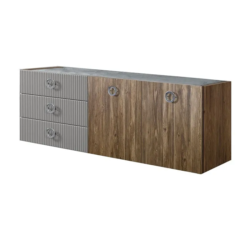 Комод 1.6м Bogemia Woodline Fly Wood Fi (Серый) (Novabuk/Хром) БМКМ-4