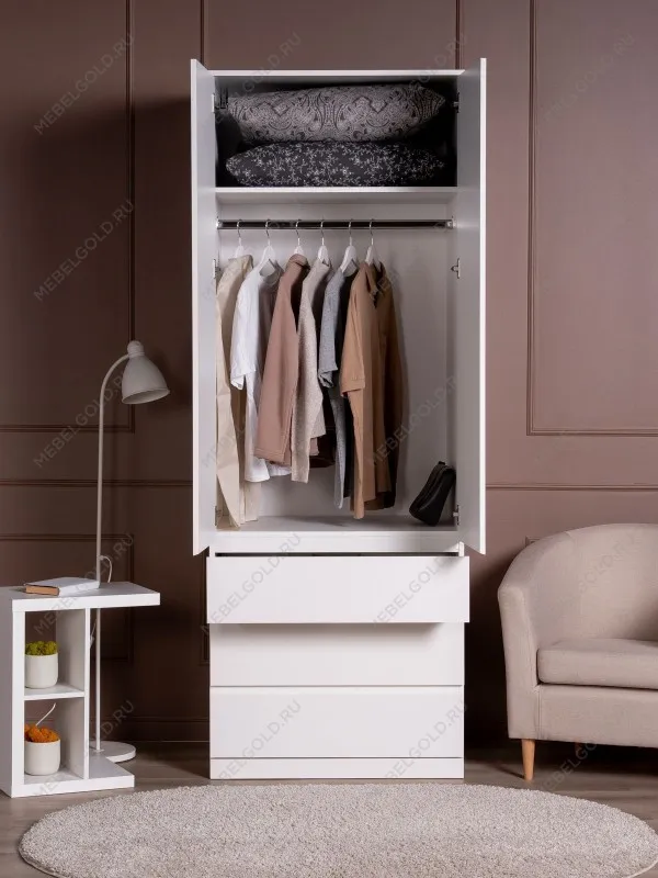 Шкаф распашной Варма СТОР, 80х57х222 см, белый | изображение 2