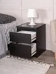 Тумба прикроватная Кастор, 2 ящика, 40х37х49 см, черно-коричневая, дуб венге | изображение 12