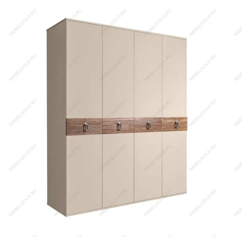 Шкаф 4-х дв. Bogemia Wood Fa (Ваниль/Хром) БМШ2/4(Wo)