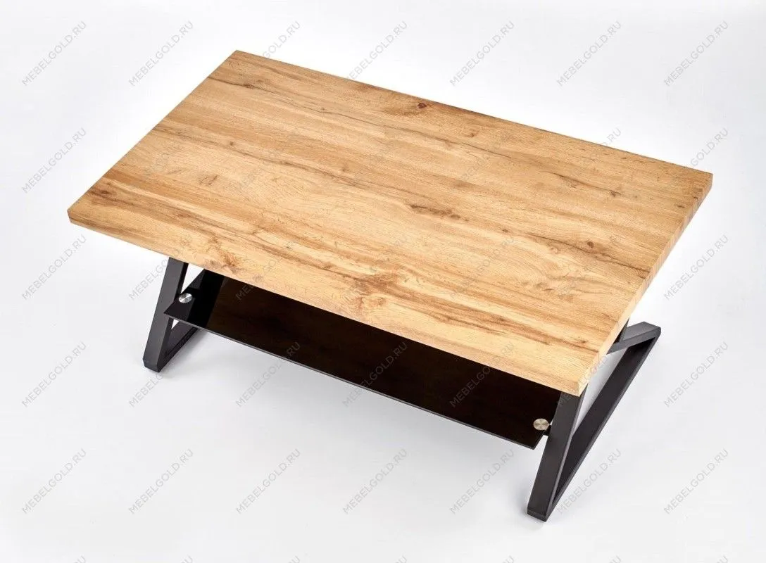 Стол журнальный Halmar XENA PROSTOKAT (натуральный дуб/черный) | изображение 2