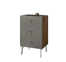 Комод Bogemia Woodline Fi (Серый) (Lakobel/Хром) БМКМ-1