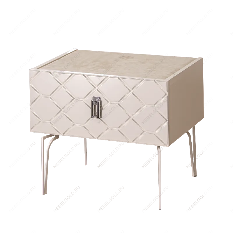 Тумба прикроватная Bogemia Farfalle (Слоновая кость) (Lakobel/Хром) БМТП-1(Fa)