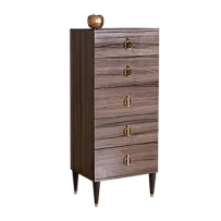 Комод узкий Римини (Орех империя/Золото) РМКМ-2