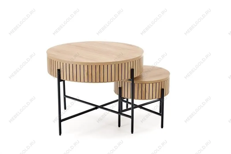 Комплект Halmar DANTE (2 стола журнальных) (натуральный/черный) | изображение 7