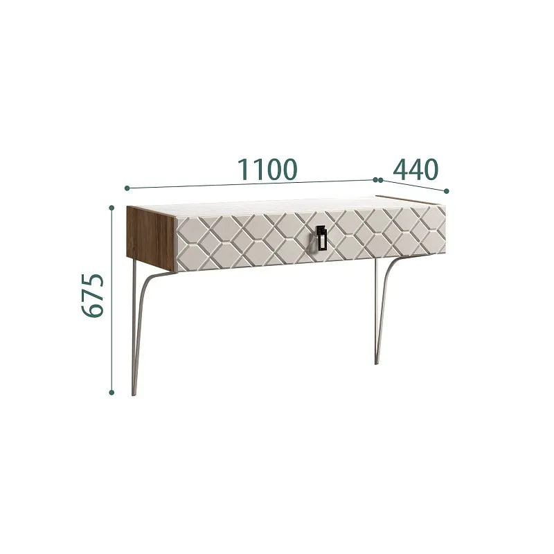 Стол туалетный Bogemia Woodline Fa (Шелк) (Novabuk/Черный) БМСТ-1