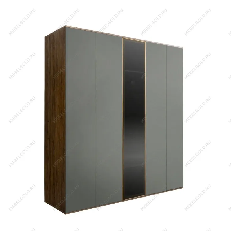 Шкаф 5-ти дв. Bogemia Woodline Air (Серый/Золото) БМШ2/5(1)