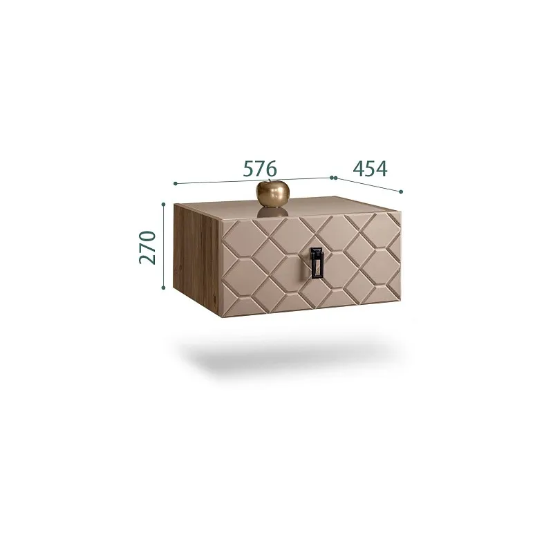 Тумба прикроватная Bogemia Woodline Fly Fa (Мокка) (Lakobel/Черный) БМТП-1