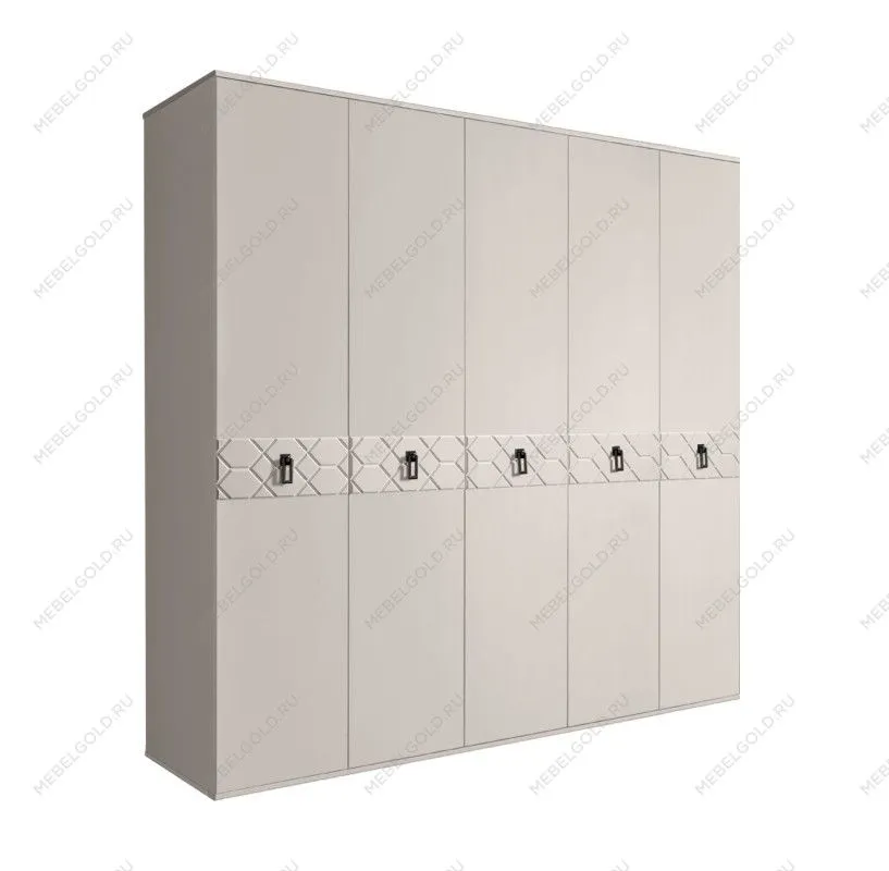 Шкаф 5-ти дв. Bogemia Farfalle (Шелк/Черный) БМШ2/5(Fa)