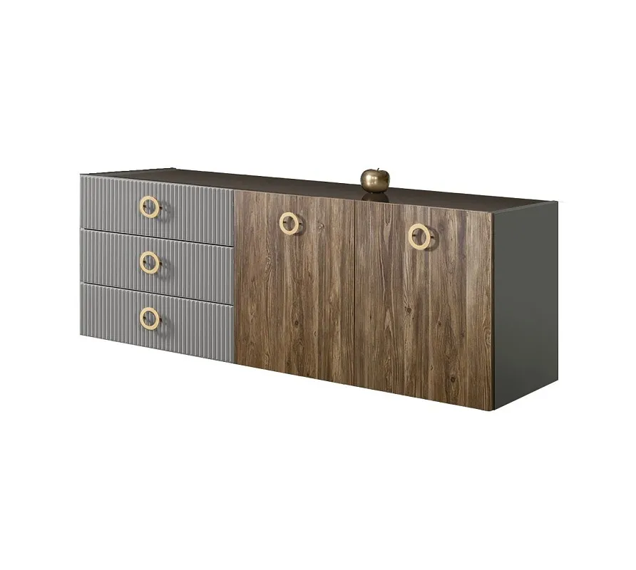 Комод 1.6м Bogemia Fly Wood Fi (Серый) (Lakobel/Золото) БМКМ-4