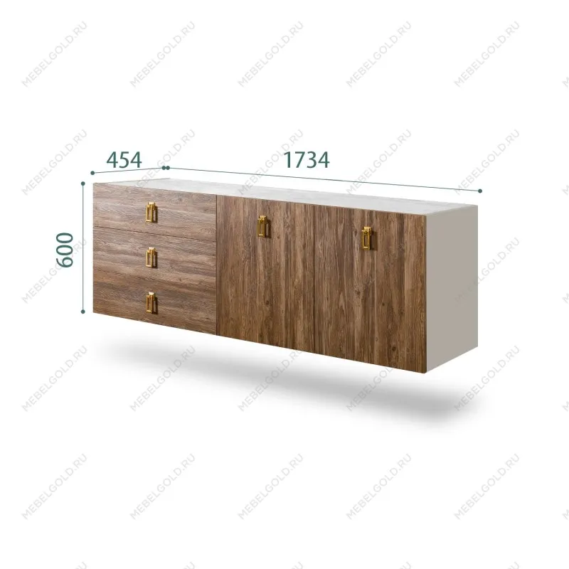 Комод 1.6м Bogemia Fly Wood Fa (Шелк) (Novabuk/Золото) БМКМ-4