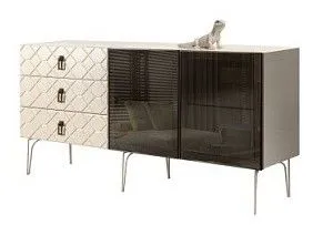 Комод 1.6м Bogemia Farfalle (Слоновая кость) (Lakobel/Черный) БМКМ-4(Fa)[5]