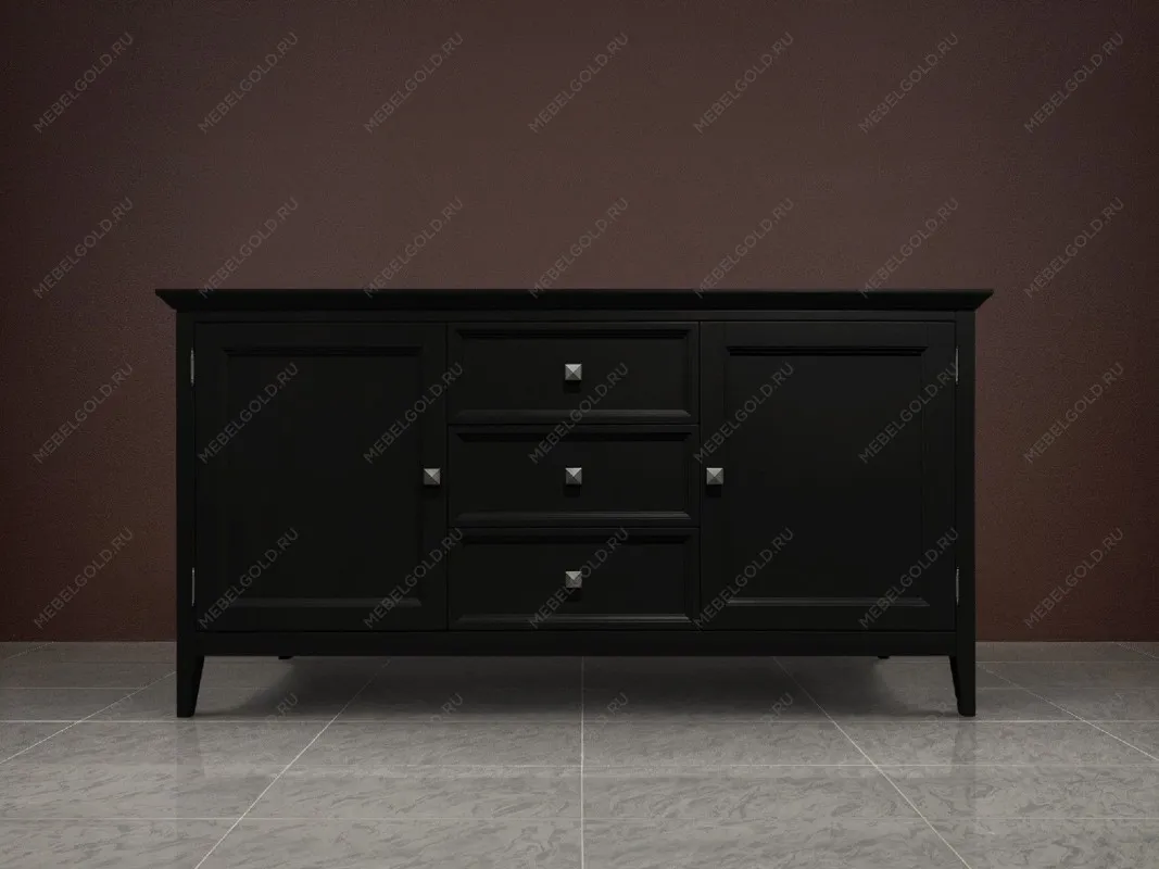 Комод 2 дверки 3 ящика Manhattan (Черный) | изображение 1