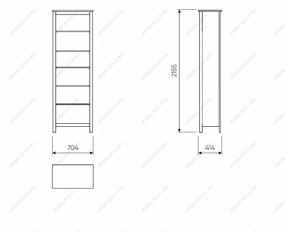 Стеллаж Сага, 70х42х215 см, серый/ясень | изображение 7