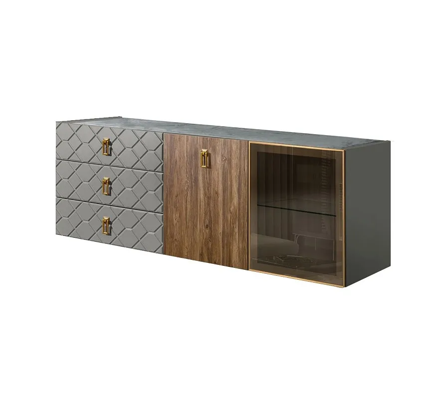 Комод 1.6м Bogemia Fly Wood Fa (Серый) (Novabuk/Золото) БМКМ-4[5][10]