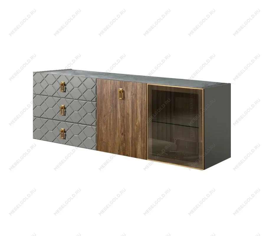 Комод 1.6м Bogemia Fly Wood Fa (Серый) (Novabuk/Золото) БМКМ-4[5][10]