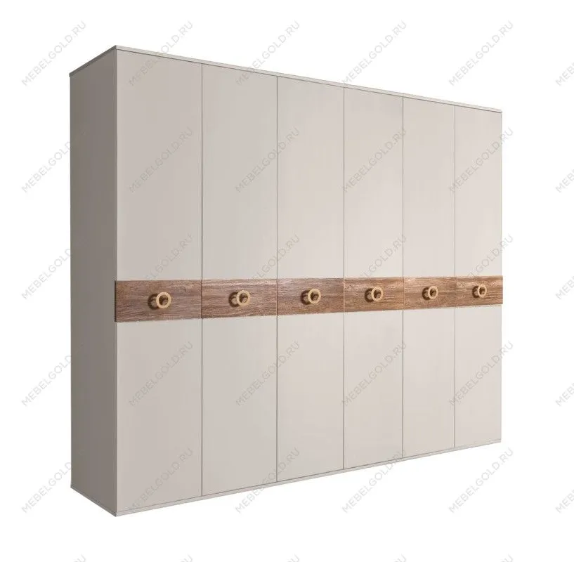 Шкаф 6-ти дв. Bogemia Wood Fi (Шелк/Золото) БМШ2/6(Wo)
