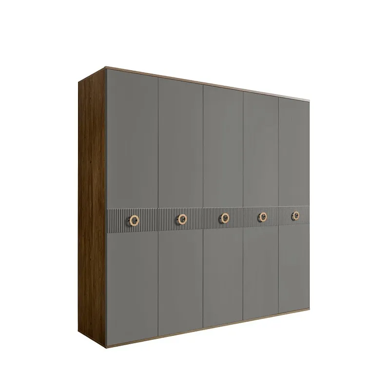 Шкаф 5-ти дв. Bogemia Woodline Fi (Серый/Золото) БМШ2/5(Fi)