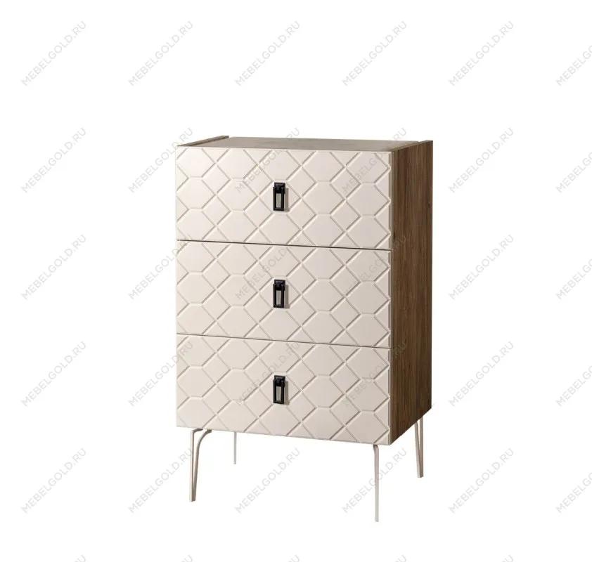 Комод Bogemia Woodline Fa (Слоновая кость) (Novabuk/Черный) БМКМ-1