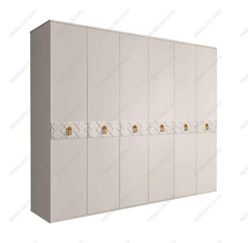 Шкаф 6-ти дв. Bogemia Farfalle (Шелк/Золото) БМШ2/6(Fa)
