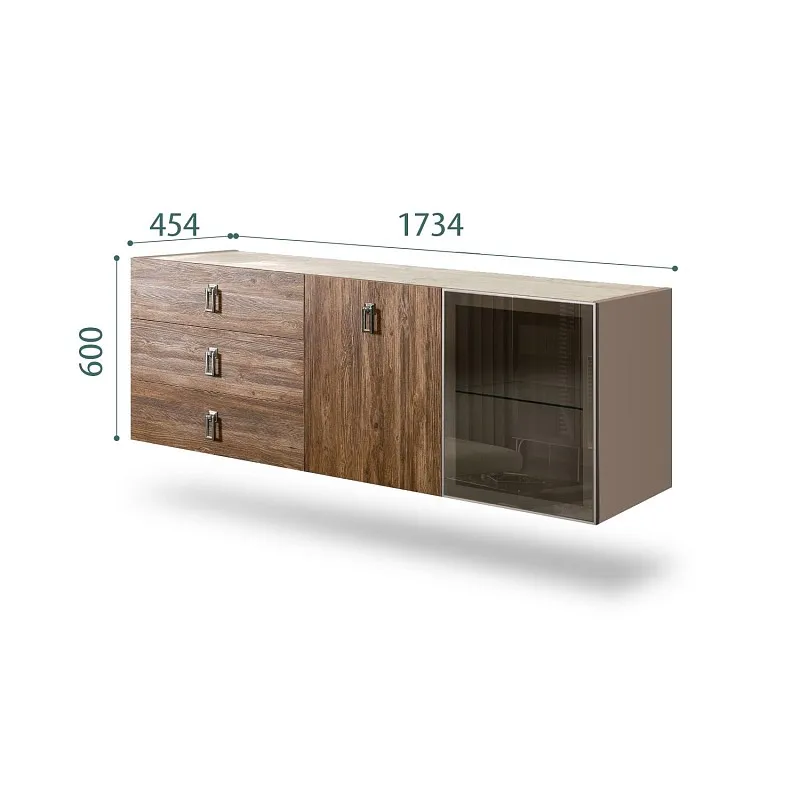 Комод 1.6м Bogemia Fly Wood Fa (Мокка) (Novabuk/Хром) БМКМ-4[5][10]