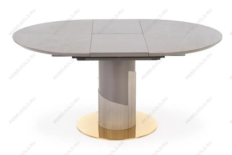 Стол обеденный Halmar MUSCAT 120 раскладной (серый мрамор/светло-серый/золотой) | изображение 2