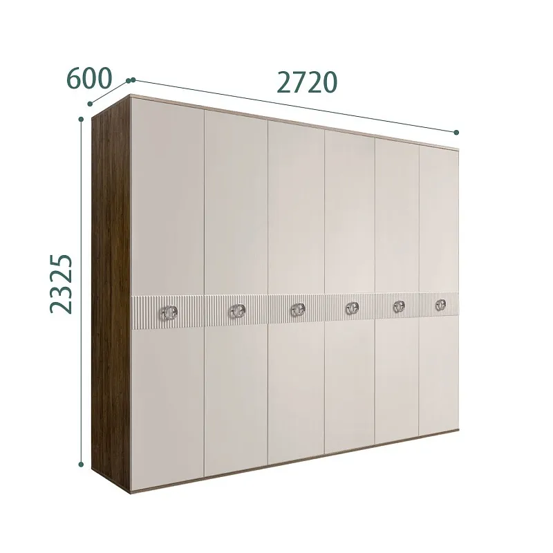 Шкаф 6-ти дв. Bogemia Woodline Fi (Шелк/Хром) БМШ2/6(Fi)