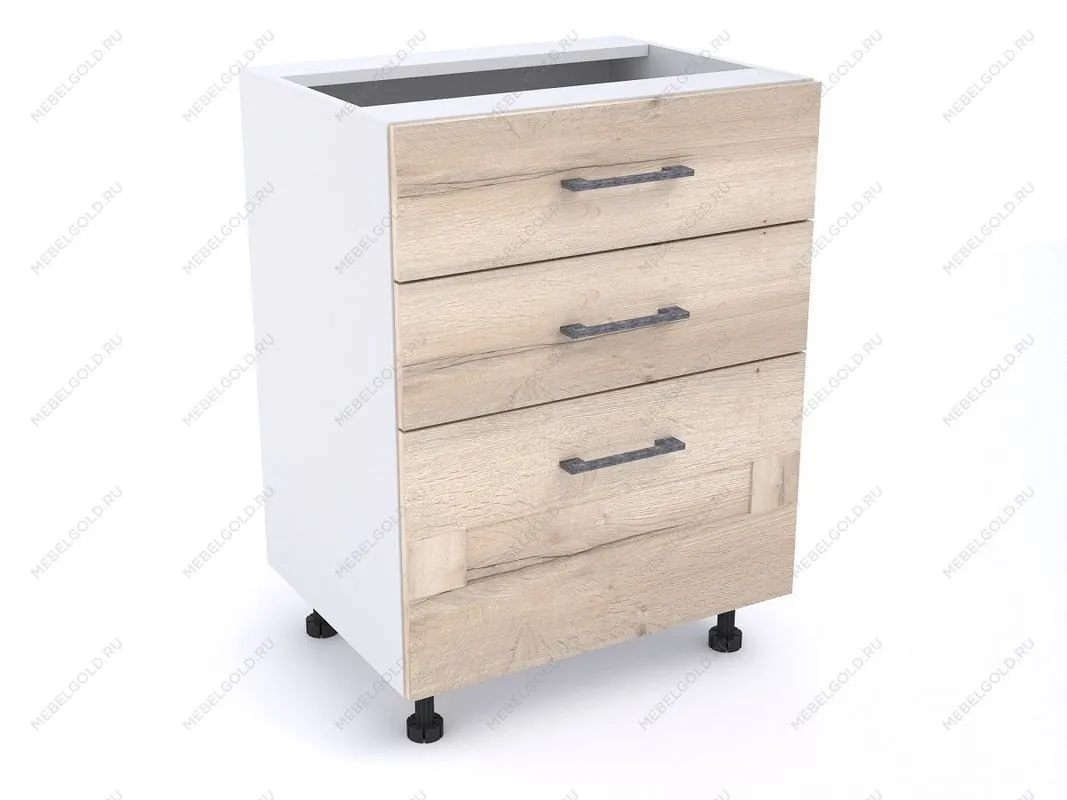 Стол с ящиками СЯ-60 (520), Дублин (600*520*820) Дуб галифакс белый, 21681