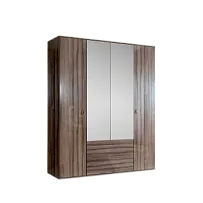 Шкаф 4-х дверный с зеркалом, с ящиками Римини (Орех империя/Золото) РМШ1/41