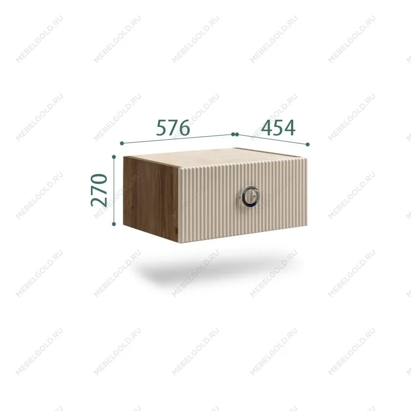 Тумба прикроватная Bogemia Woodline Fly Fi (Ваниль) (Lakobel/Хром) БМТП-1