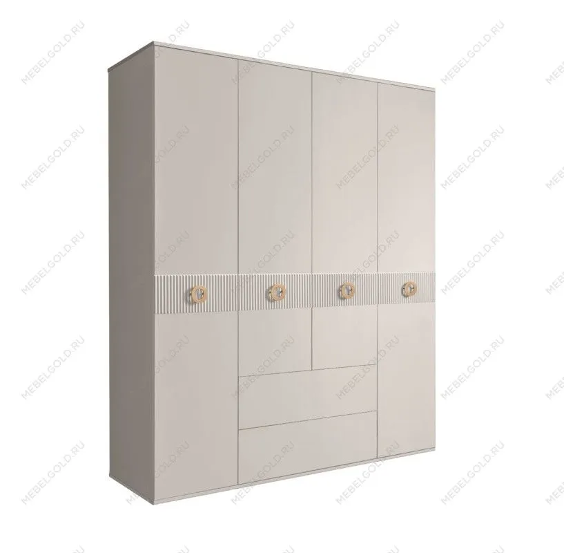 Шкаф 4-х дверный с ящиками, Bogemia Fillini (Шелк/Золото) БМШ2/41(Fi)