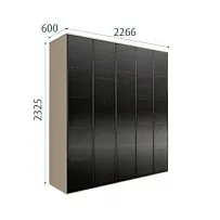 Шкаф 5-ти дв. Bogemia Air (Ваниль/Черный) БМШ2/5(5)