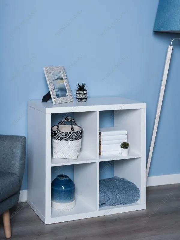 Стеллаж Фора, 4 полки, 77х77х38 см, белый | изображение 1