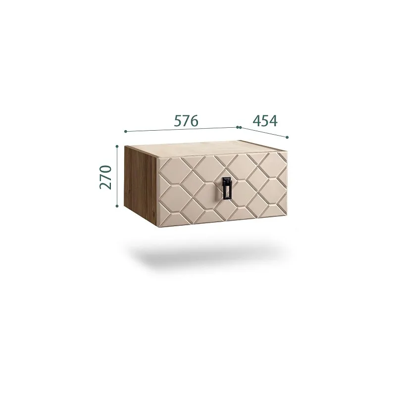 Тумба прикроватная Bogemia Woodline Fly Fa (Ваниль) (Novabuk/Черный) БМТП-1
