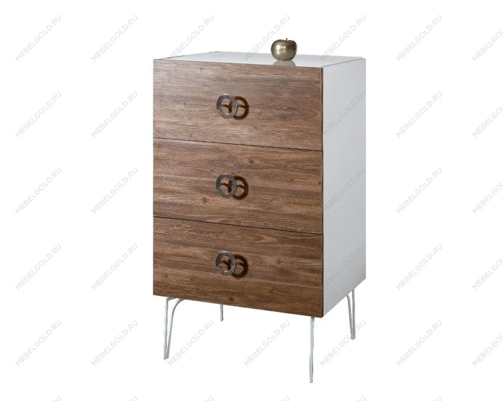 Комод Bogemia Wood Fi (Белый) (Lakobel/Хром) БМКМ-1(Wo)