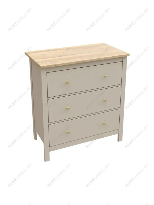САГА комод 3 ящика кашемир/ясень