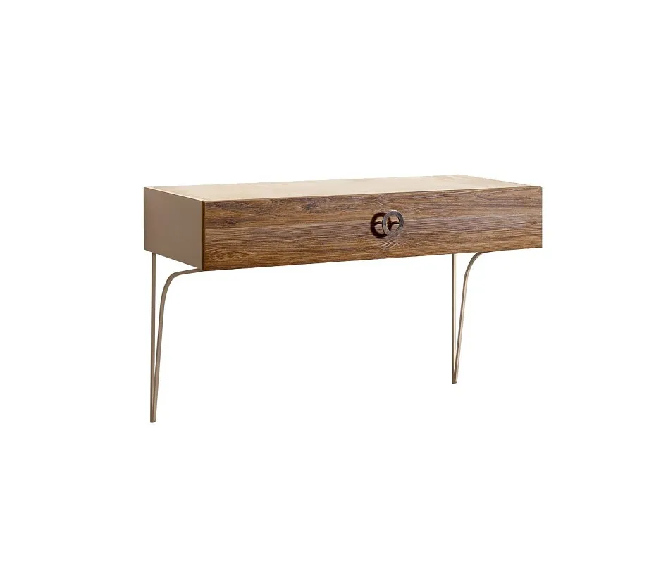 Стол туалетный (консоль) Bogemia Wood Fi (Ваниль) (Novabuk/Хром) БМСТ-1(Wo)